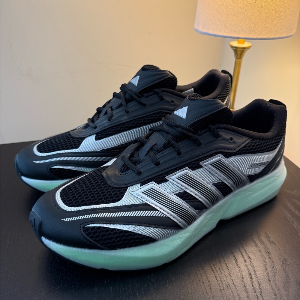 Adidas Men's Black Silver and Foam Green Lightstrike Trainers - Size 15 - No Box